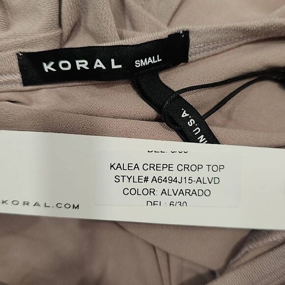 Koral Kalea Crepe Crop Top Sz Small - Picture 6 of 8